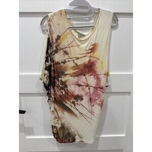 GUESS Splatter Paint Top Sleeveless Lace Back Size Small NWT